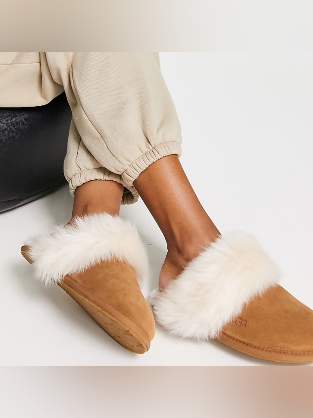 UGG Scuff Sis Slippers Chestnut Sheepskin Suede Women’s Size 7 - New W/O Box